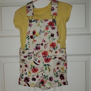 2T short overall with tshirt